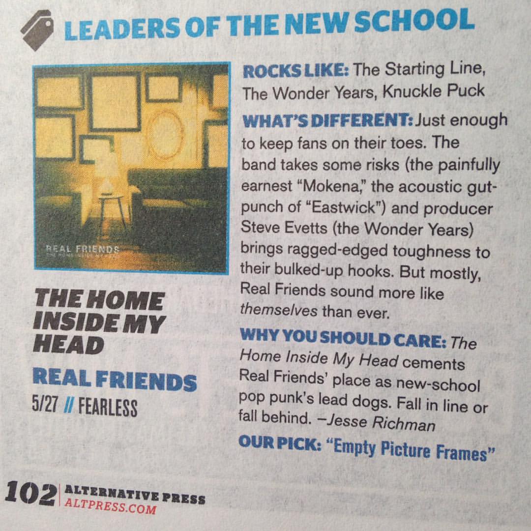 #thehomeinsidemyhead | 5/27/16 | thanks for the kind words @altpress