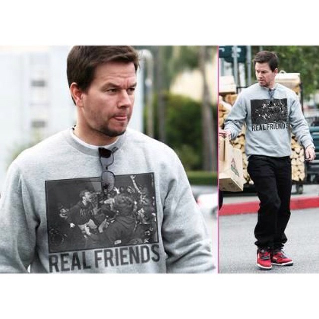 Shout out to Mark Wahlberg for picking up this crewneck in our merch store. Get one now at - realfriendsmerch.com
